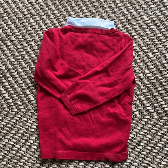3 for $25❗️Boy’s Red Sweater with Faux Collar. Size 1.5-2Y. - Picture 4 of 6
